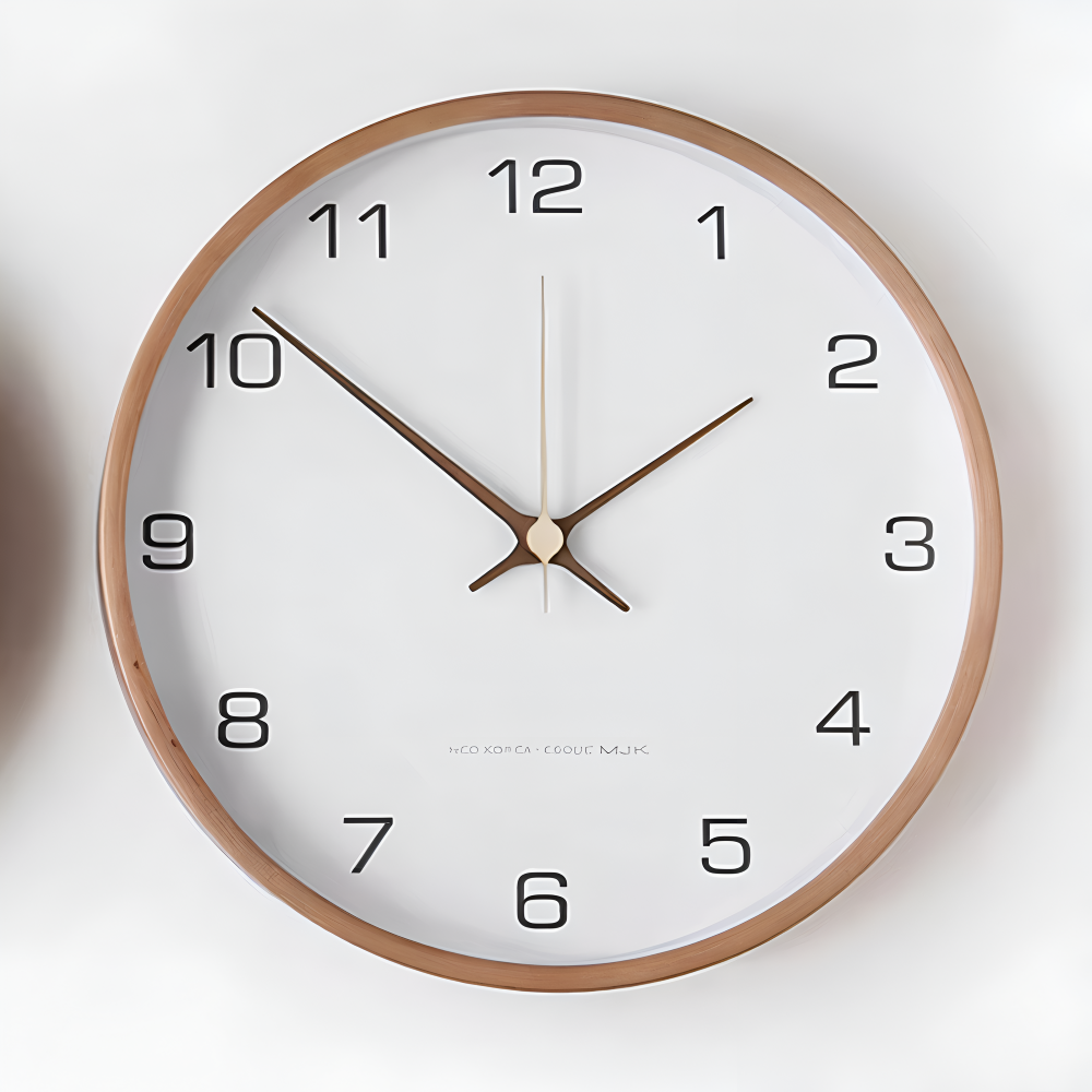 CircleHour | Klassieke ronde wandklok van 25 cm – Woondecoratie voor woonkamer en slaapkamer