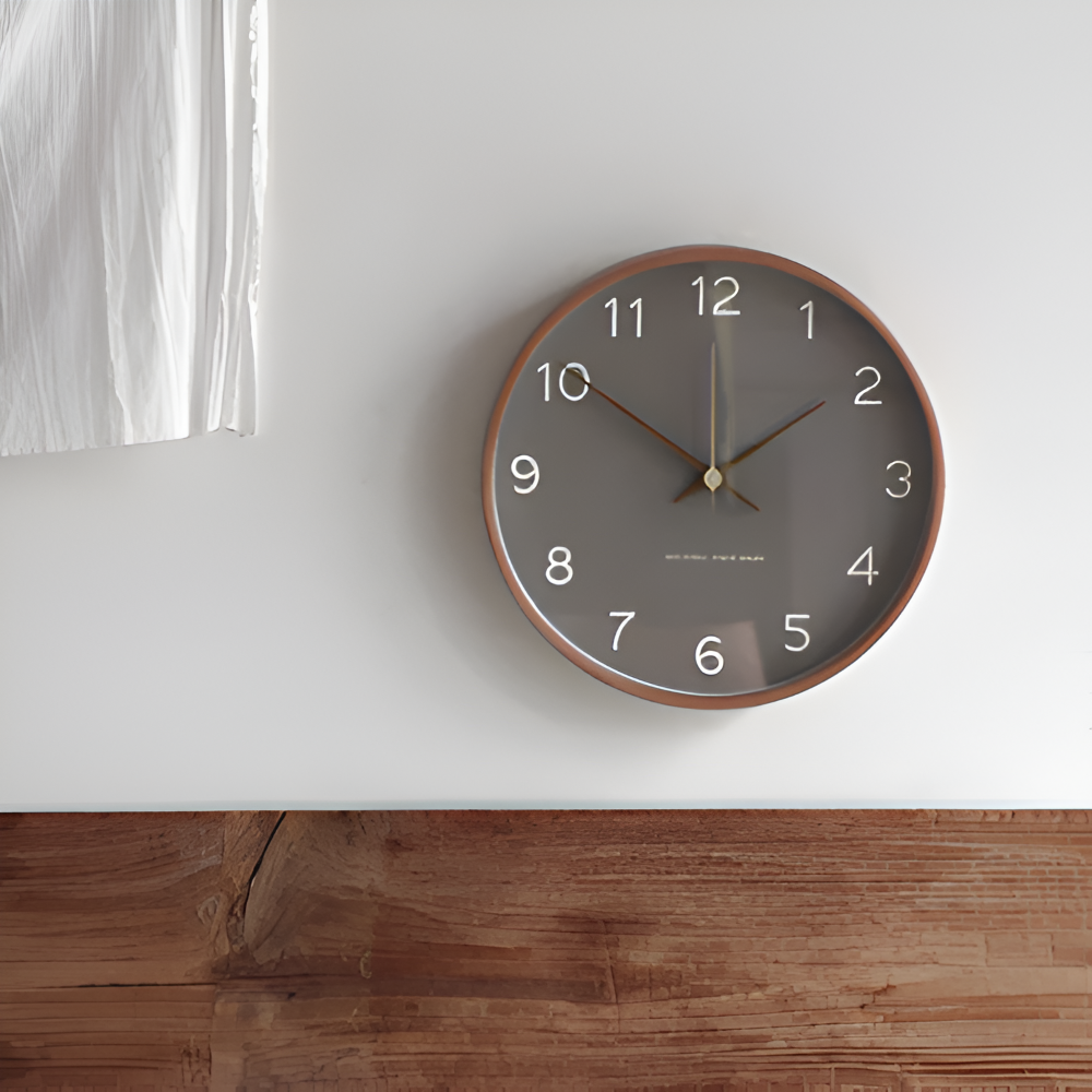 CircleHour | Klassieke ronde wandklok van 25 cm – Woondecoratie voor woonkamer en slaapkamer
