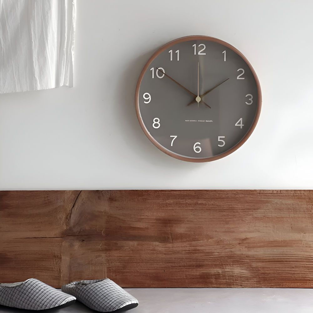 CircleHour | Klassieke ronde wandklok van 25 cm – Woondecoratie voor woonkamer en slaapkamer