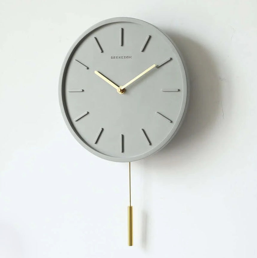NordTime | Scandinavische cementen wandklok – minimalistische moderne woondecoratie