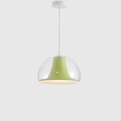 Halfronde kwallen glazen hanglamp