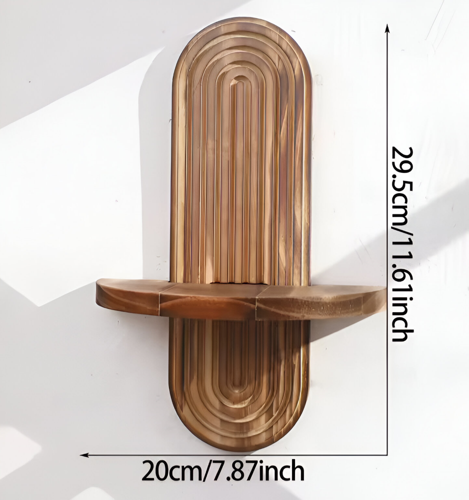 TimberGrid | Geometrische houten wandplankenset – Rustieke wandopberging en decoratieve display