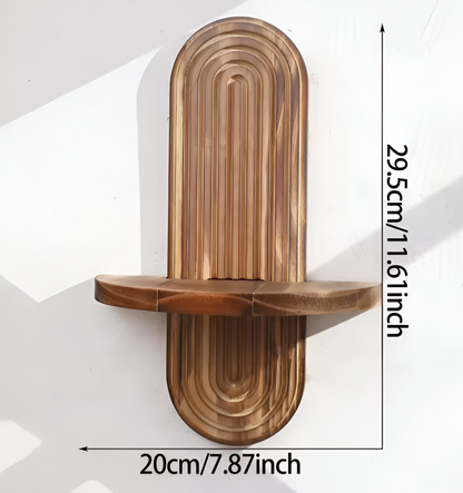 TimberGrid | Geometrische houten wandplankenset – Rustieke wandopberging en decoratieve display