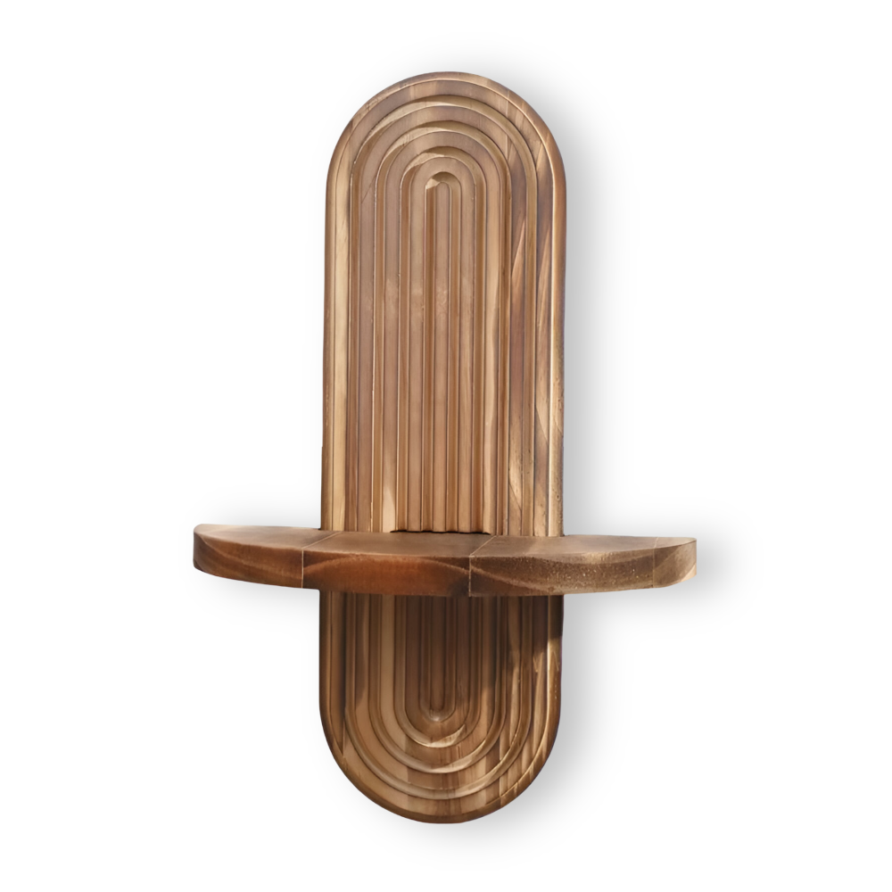 TimberGrid | Geometrische houten wandplankenset – Rustieke wandopberging en decoratieve display