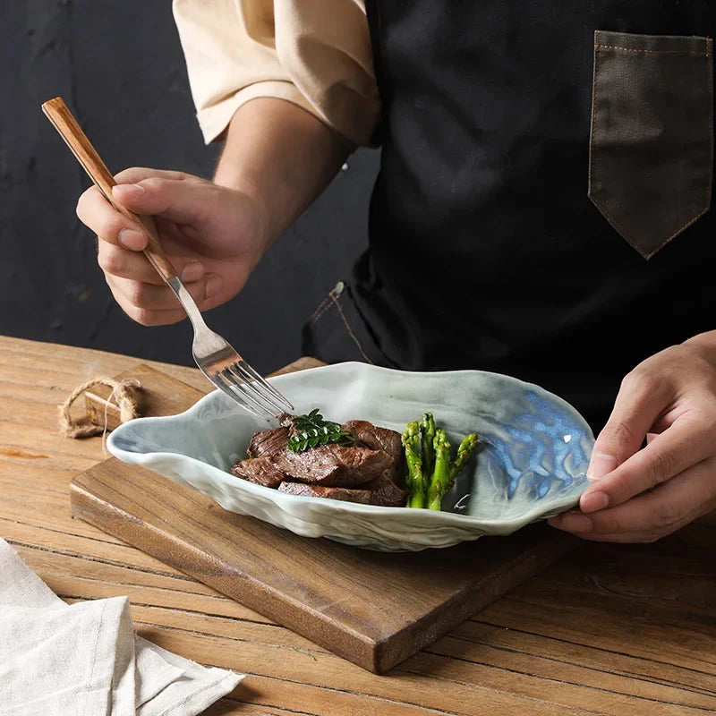 Schelp Keramieken Kom | Handgevormd | Oceaankleuren | Uniek Design