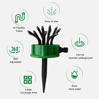 GardenMist | 12-in-1 Verstelbare 360° Sproeier - Tuinbesproeiingssysteem