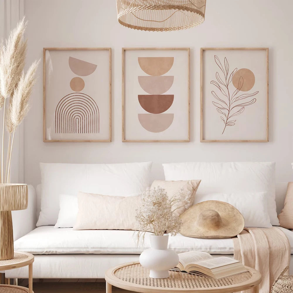 TerraBoho | abstracte beige wandprints