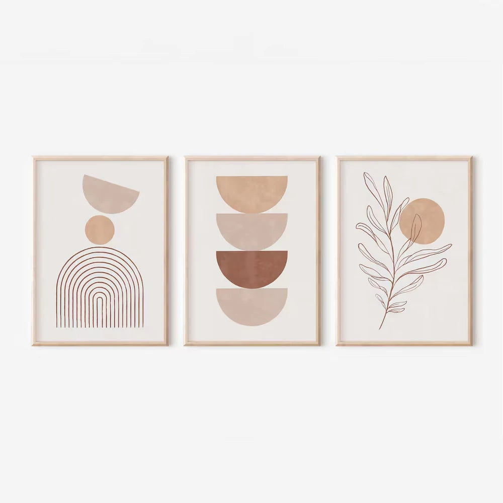 TerraBoho | abstracte beige wandprints