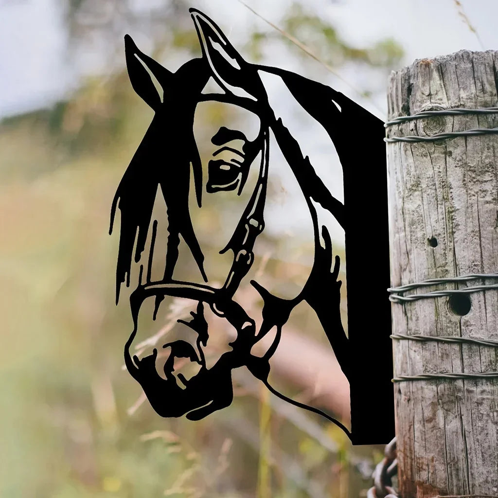 EquiElegance | Luxe Ijzeren Paard Silhouet voor Tuin en Hek Decoratie