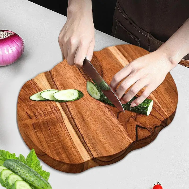 SnackVorm | Kleine Houten Pompoenvorm Snijplank voor Maaltijdprep