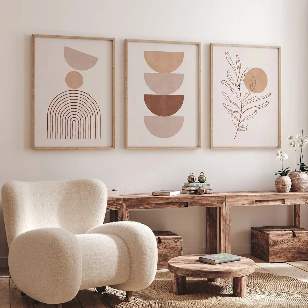 TerraBoho | abstracte beige wandprints