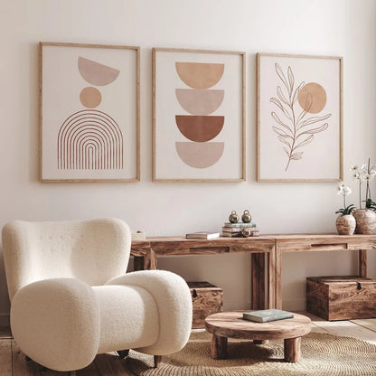 TerraBoho | abstracte beige wandprints