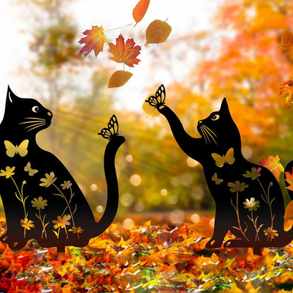 WhiskerWonders | Zwart Kat Silhouet Tuinstaken voor Buiten Charme