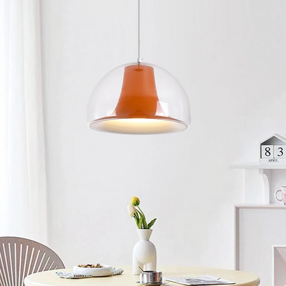 Halfronde kwallen glazen hanglamp