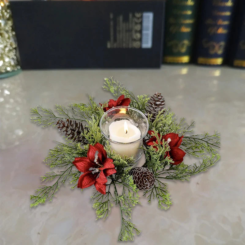 WreathElegance | Stijlvolle Kaarsenhouder voor Kerstdecoratie