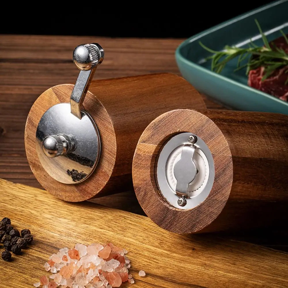 ArtisanGrind | Luxe Handmatige Houten Zout- en Pepermolen Set