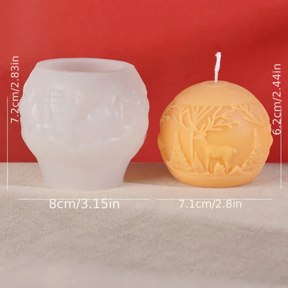 Elk Kaars | Reliëf Mal Winterbos - Feestelijke Decoratie en DIY Cadeaus