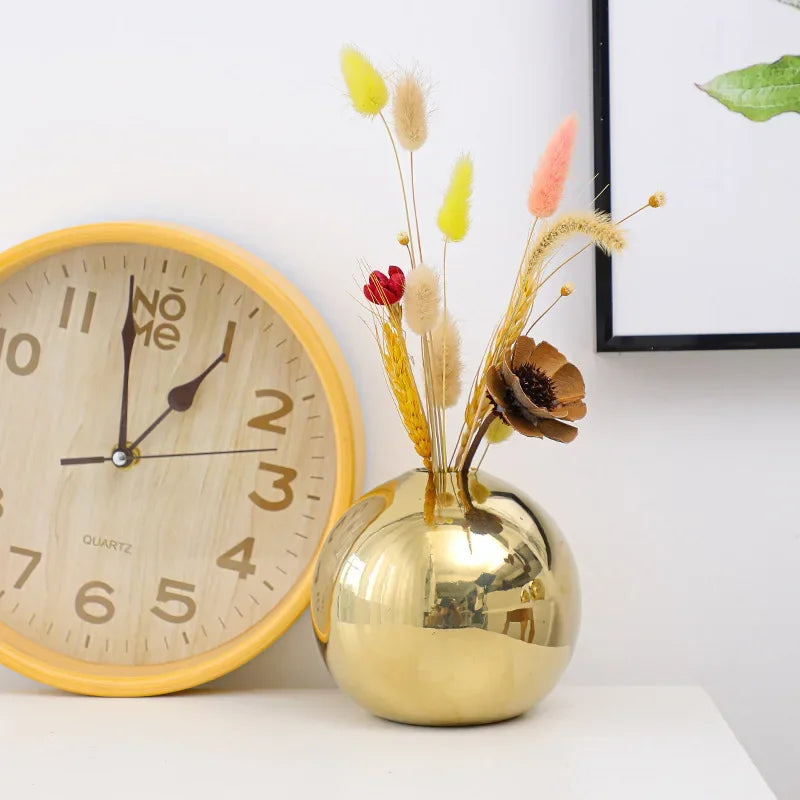 Cryzta - Gouden Keramische Bal Bloemenvaas