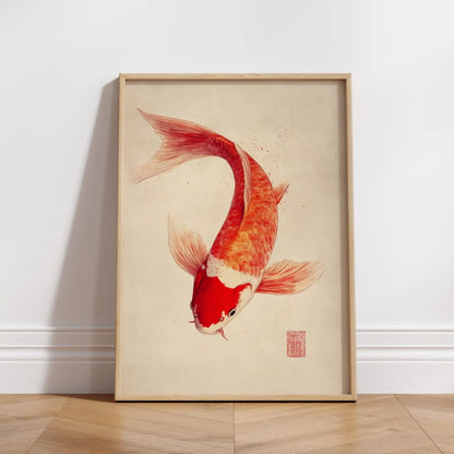KoiBliss | Japanse Koi vis canvasposter in rood of blauw