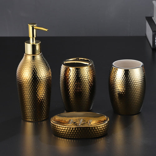 GlowLux | Luxe Badkamer Set met Moderne Gouden Details