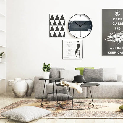 SilentScandi | Eenvoudige Houtnerf Wandklok