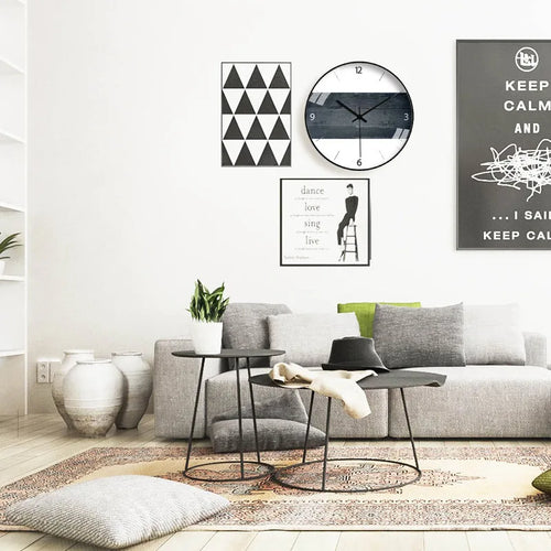 SilentScandi | Eenvoudige Houtnerf Wandklok