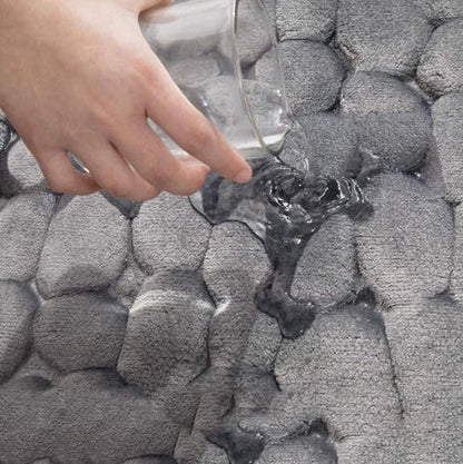 CobbleMat | Antislip PVC Badmat met keienontwerp - Sneldrogende, Zachte & Duurzame Badkamermat