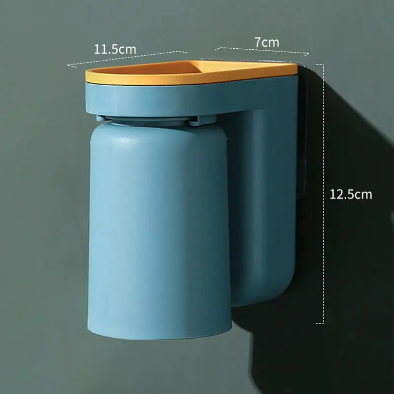 BrushDock | Zelfklevende wandtandenborstelhouder met magnetische beker - badkamer organizer