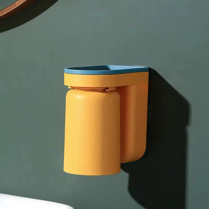 BrushDock | Zelfklevende wandtandenborstelhouder met magnetische beker - badkamer organizer