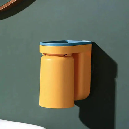BrushDock | Zelfklevende wandtandenborstelhouder met magnetische beker - badkamer organizer
