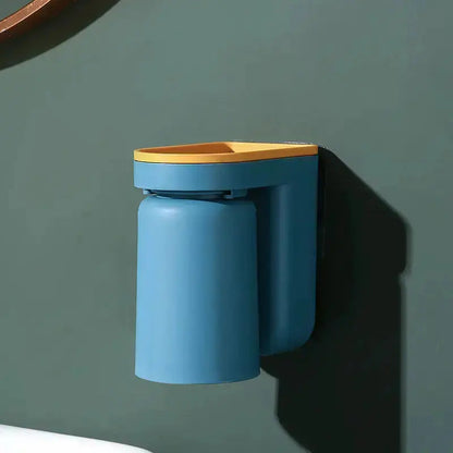 BrushDock | Zelfklevende wandtandenborstelhouder met magnetische beker - badkamer organizer