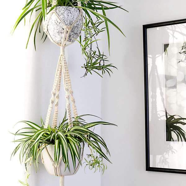 MacraLoom – Set van Handgemaakte Macramé Plantenhangers in Boho Stijl
