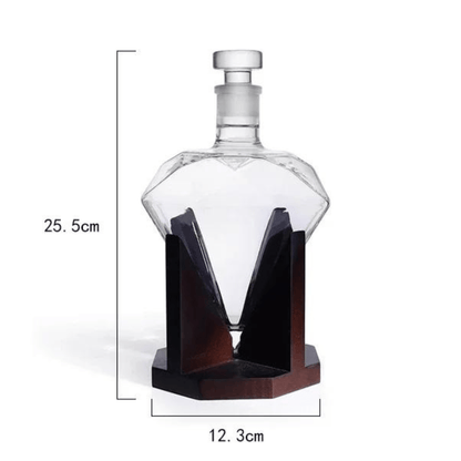 CrystalDrop | Whiskey karaf - Diamant - 1000ml Inhoud met Houten Houder