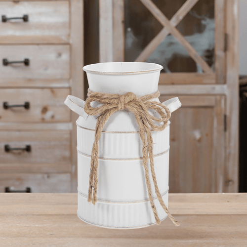 RetroBloom | Grote Metalen Melkfles Bloemenvaas