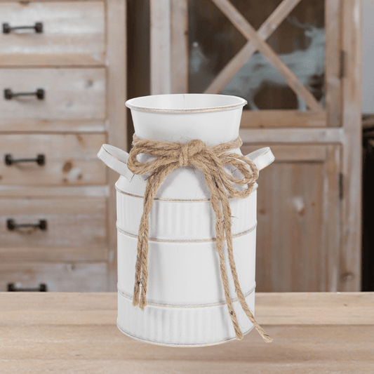 RetroBloom | Grote Metalen Melkfles Bloemenvaas