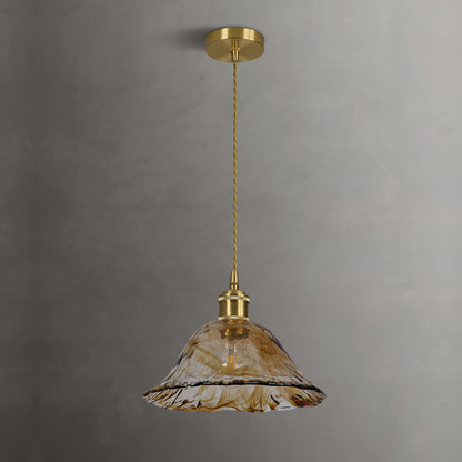 Vintage bruin glazen hanglamp