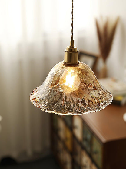 Vintage bruin glazen hanglamp