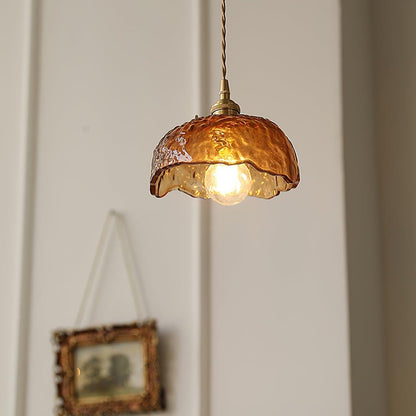 Vintage bruin glazen hanglamp