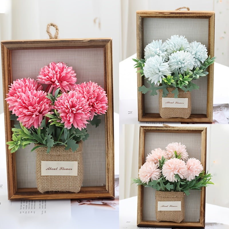 Botanique | 3D Bloemsierkunst - Houten frame met levensechte bloemstukken voor thuisdecoratie