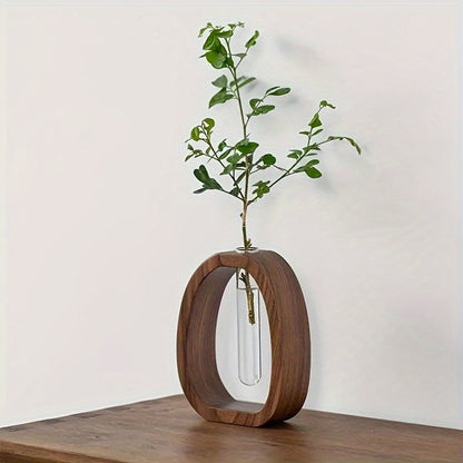RusticAqua | Walnoot massief houten mini watervaas
