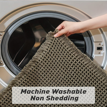 AbsorbEase | Ultra-absorberende wafelbadmat met kwastjes - antislipmat