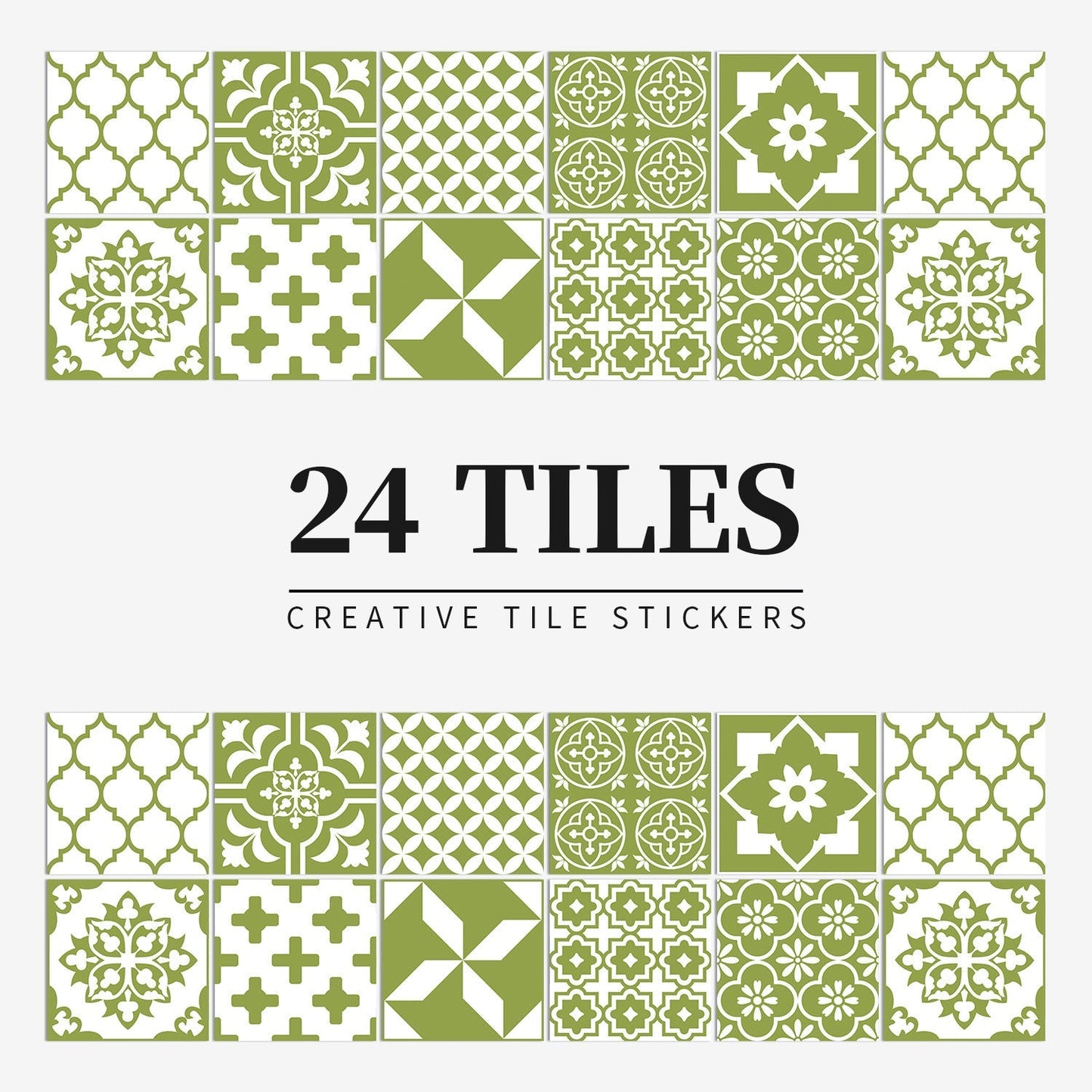 MandalaPatch | 24 Mandala Tegel Stickers - Europese Stijl, Peel & Stick, Waterdicht Vinyl Muur- & Vloerstickers