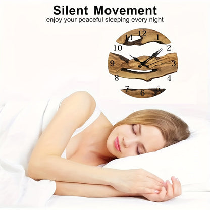 ClockCraft | Creatieve 12-inch acryl houtnerf wandklok - ontwerp zonder frame