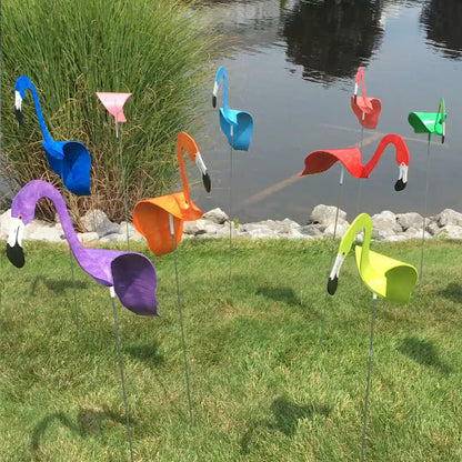 TropiGo | Dynamische Tuin Flamingo - Weerbestendige Wind Spinner Yard Ornament