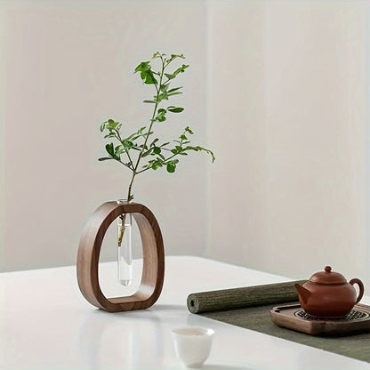 RusticAqua | Walnoot massief houten mini watervaas