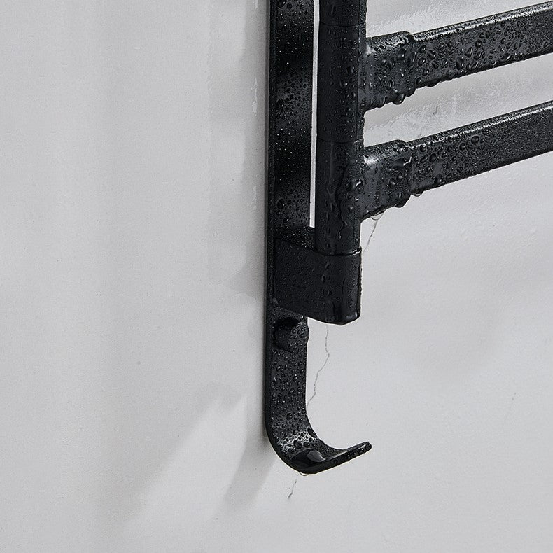 TowelPro - Elegante Zwarte Handdoekhouder met 2-Armig Ontwerp