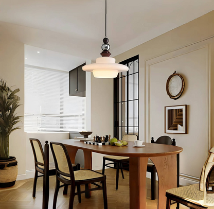 Middeleeuwse stijl glas beige eetkamer hanglamp