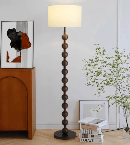 Japandi houten vloerlamp