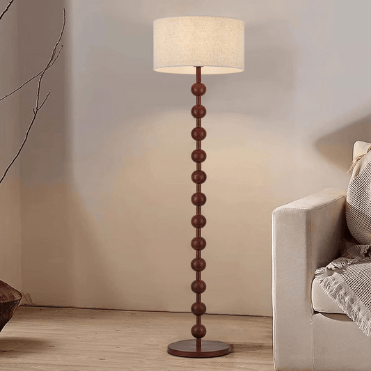Japandi houten vloerlamp
