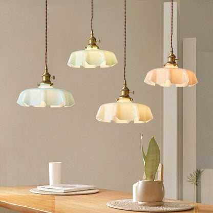 Retro Glazen Bloem Hanglamp